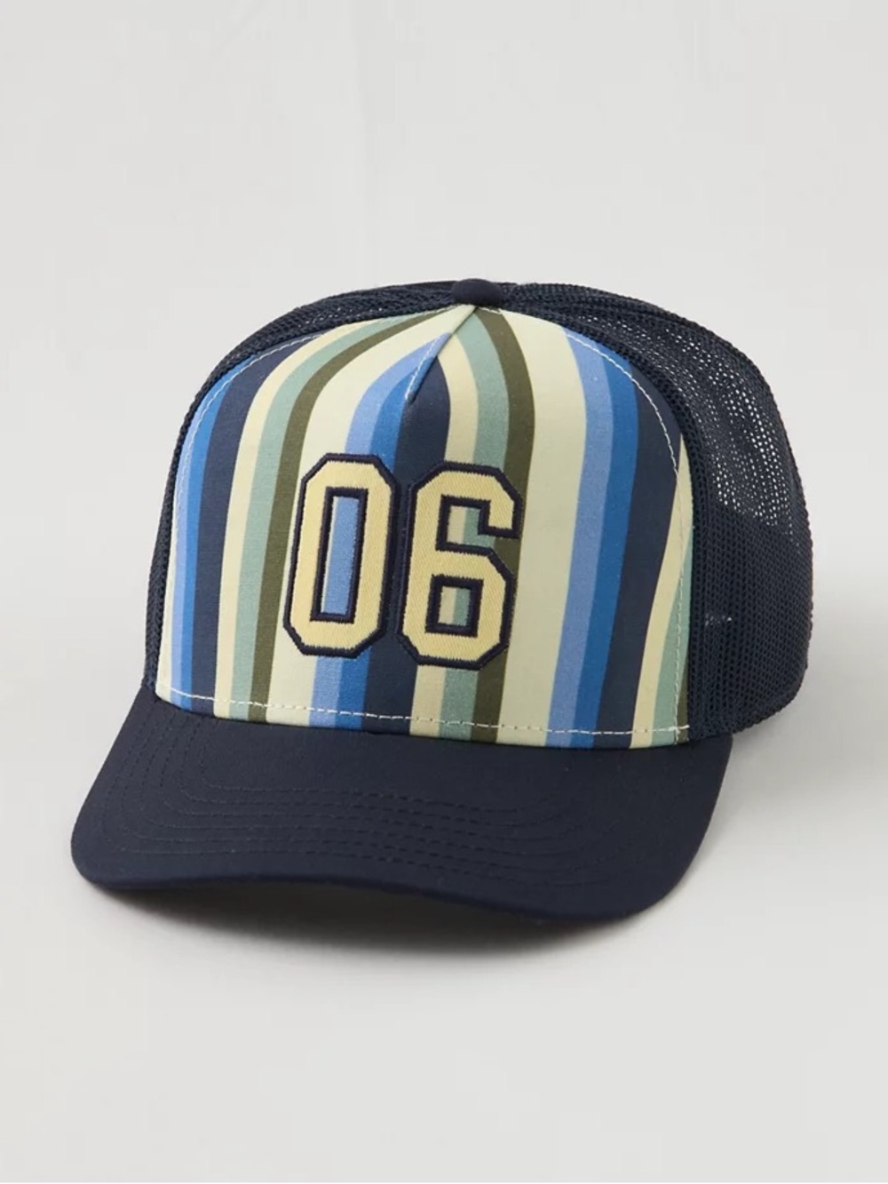 NEW Aerie 1st Bikini On The Beach Navy Striped Trucker Hat